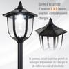 Outdoor Solar Floor Lamp, LED Lantern, 60 Lumens, 26 x 26 x 177 cm, Black
