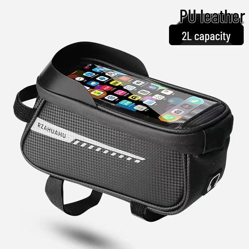 

Waterproof Double Front Beam Bike Bag with Phone Holder 2L