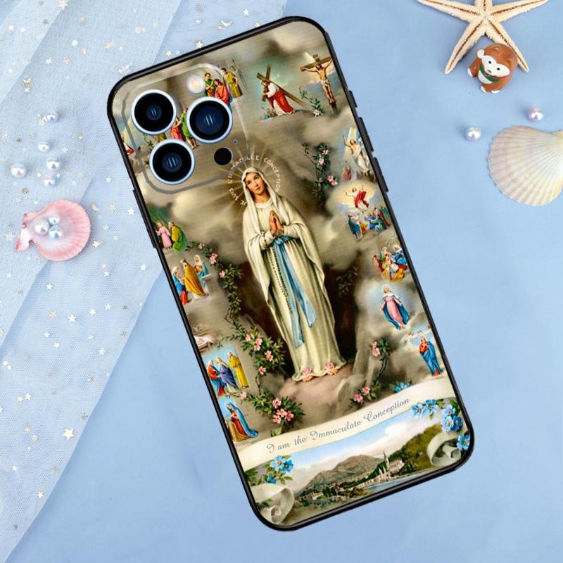 Virgin Mary Christian Phone Case For iPhone 13 11 12 14 15 16 Pro Max 7 8 Plus XR XS Max X Silicone Cover