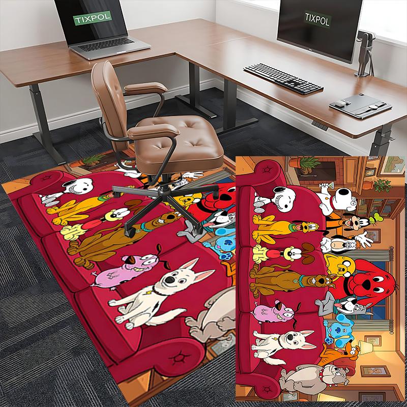 1pc Dogs Room Carpet Rug for Bedroom Living Room Decor Sofa Home Game Area Rug Non-slip Floor Mat. D7220144
