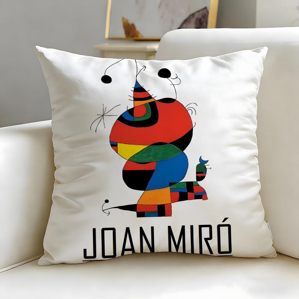 Classic Painter Joan Miro Cushion Cover Soft & Easy-Wash Pillow Case – Versatile for Couch, Bed, Travel and Office