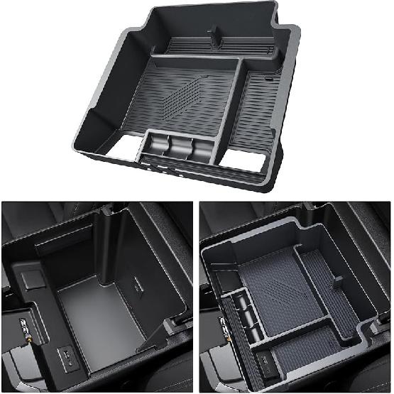 Silverado Sierra Center Console Organizer - Compatible with 2019-2026 Chevy Silverado/GMC Sierra 1500 - 2020-2026 Chevrolet Silverado/ Sierra 2500HD (22-26)Full Console w/Buc