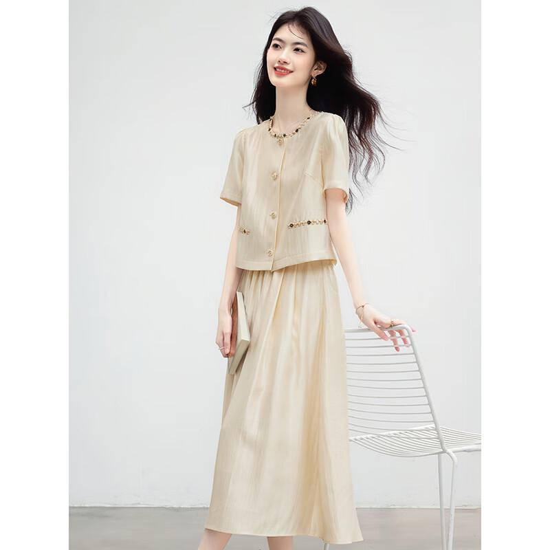 Women's Short-Sleeve Shirt & Skirt Two-Piece Set