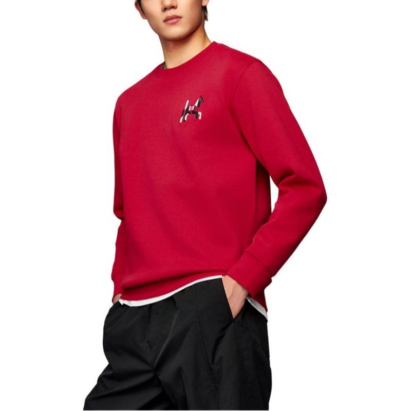 adidas × HLA Men's Year of the Horse Crew Neck Sweatshirt Light Scarlet LF5230