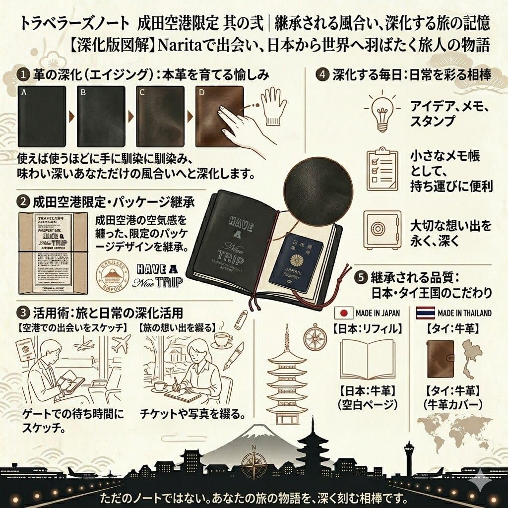 TRAVELER'S FACTORY Narita Airport Limited Traveler's Note Passport Size Black