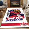 Hockey Team Horse Mascot Design Patterned Carpet, Non Slip Mat Suitable for Living Room and Bedroom Sofas