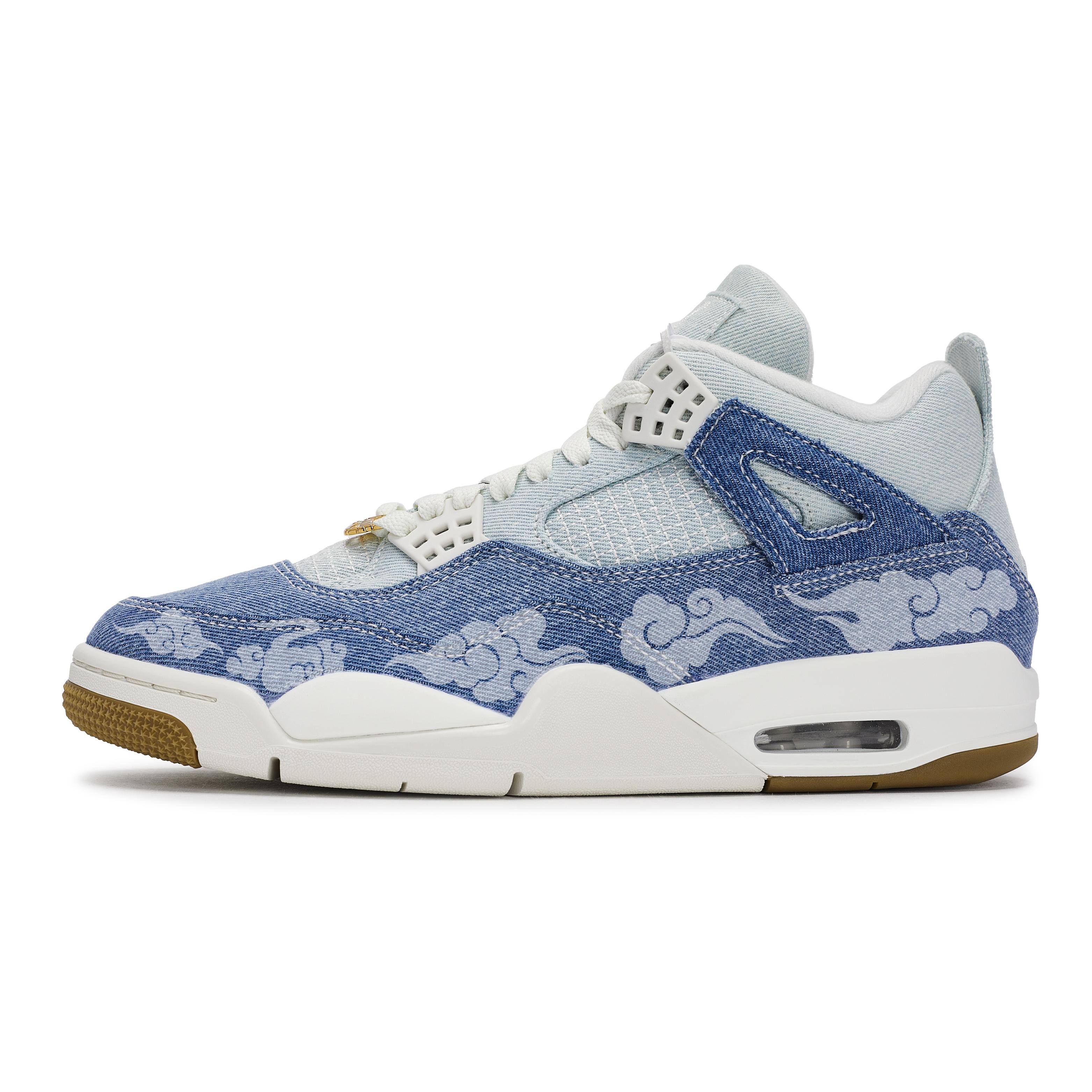 

Jordan Air Jordan 4 811 Manufacturing, Misty Song Light Mid top Vintage Basketball Shoes Unisex White Blue IB6716-100(Team80-) 36.5