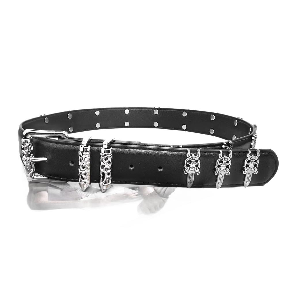 Unisex Retro Metal Sword Buckle Belt – Trendy, Versatile, and Niche Design