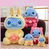 Shapeshifting A Into Stitch Plush Toy Strawberry Bear Style For Play Kids
