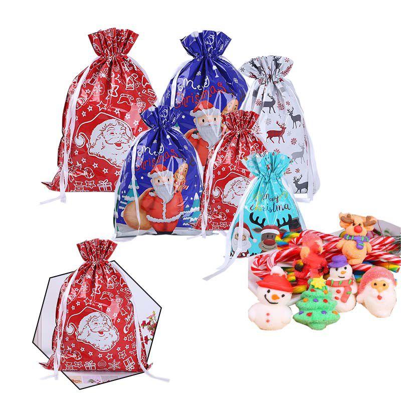 Säcke Weihnachten Groß Wiederverwendbar Kordelzug Umhüllung Geschenk Geschenk Party Weihnachten Taschen