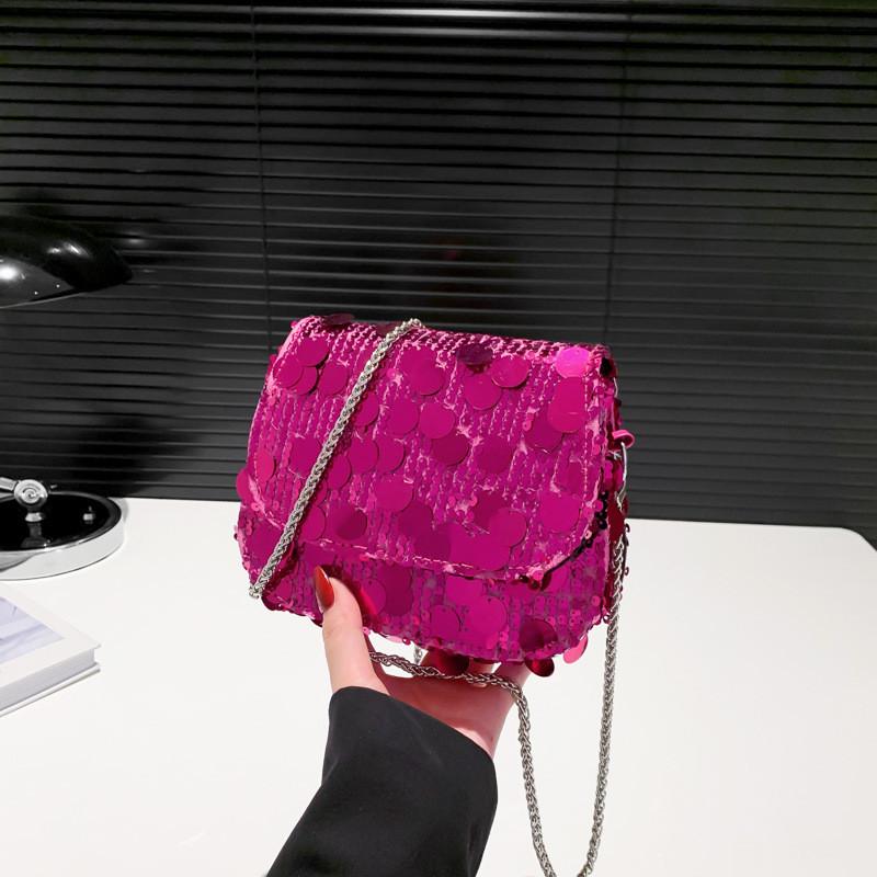Stylish Sequined Small Square Bag For Women In Trendy Colors Perfect For Evenings