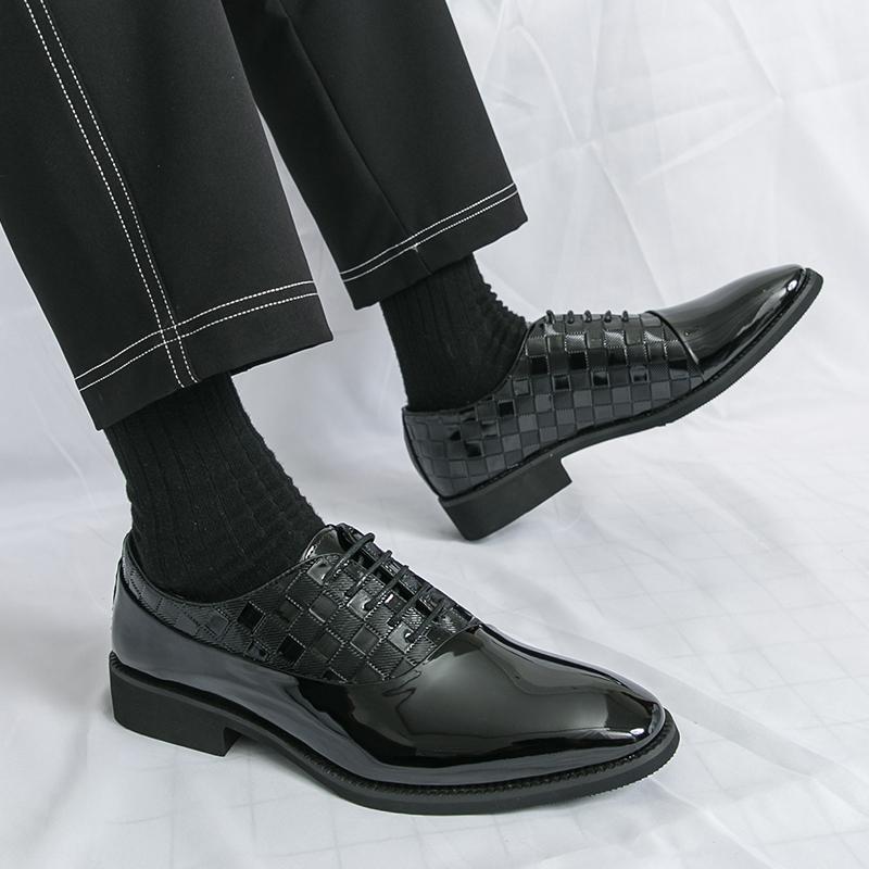 Men Derbys Oxford Green Personality Nightclub Black Leather Formal Business Shoes Men's Tuxedo Wedding Dance Shoes Plus Size