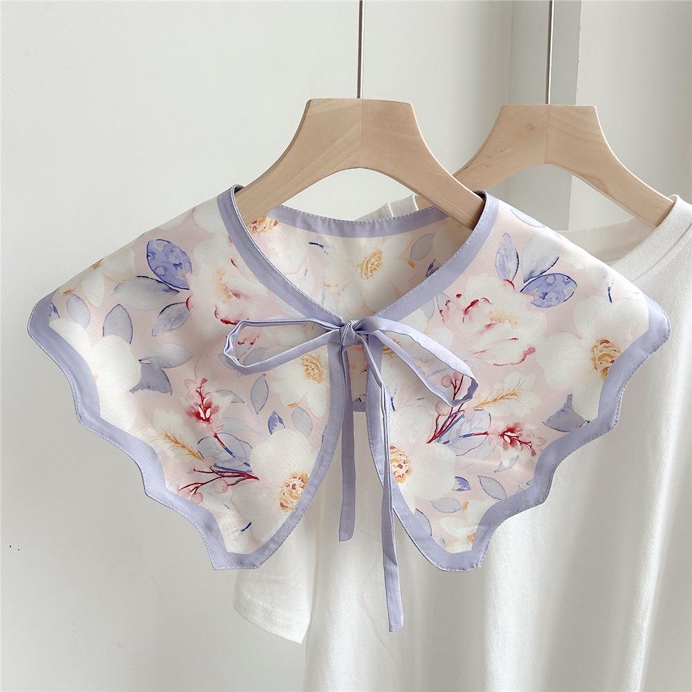 Women's Lightweight Shawl Scarf - Spring/Autumn, All-Match Print, Korean Chic Decorative False Collar