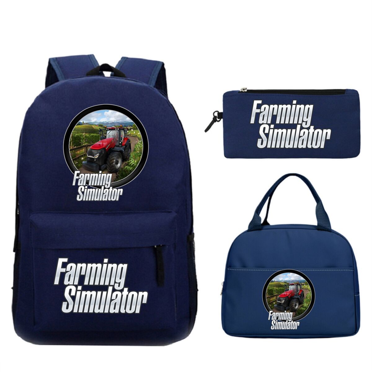 Farming Simulator Game Merchandise Printed Children S School Bag Set Casual Student Backpack No specifications темно-синий