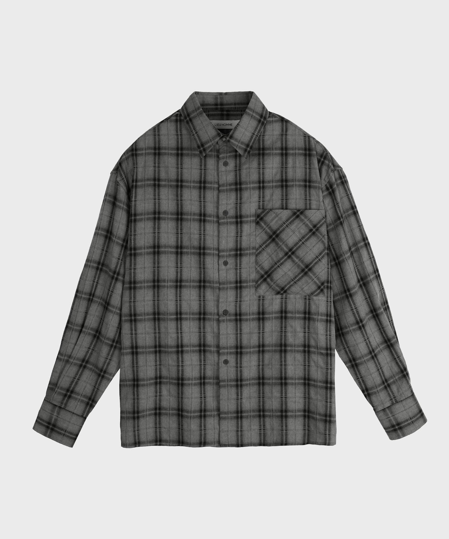 Рубашка в клетку тартан Riu Homme с цепочкой_Серая Gray/M
