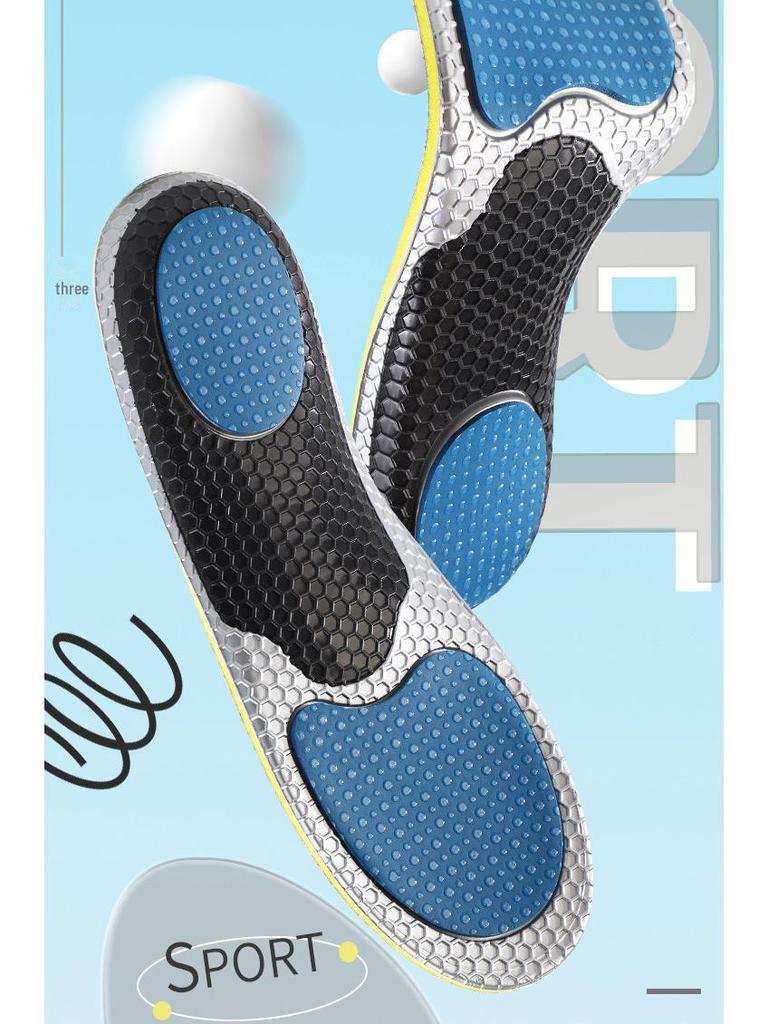 High-Elastic Shock-Absorbing Arch Support Insole: Antibacterial, Deodorizing, Breathable for Active and Leisure Use.