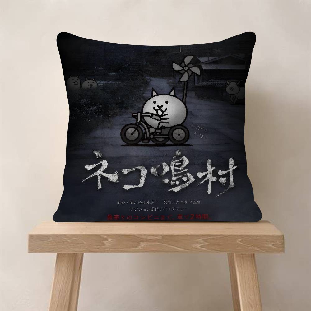 Game BBattle Cats Anime  Cushion Cover Car Throw Pillow Case For Sofa Car Christmas Gift 40x40cm 45x45cm
