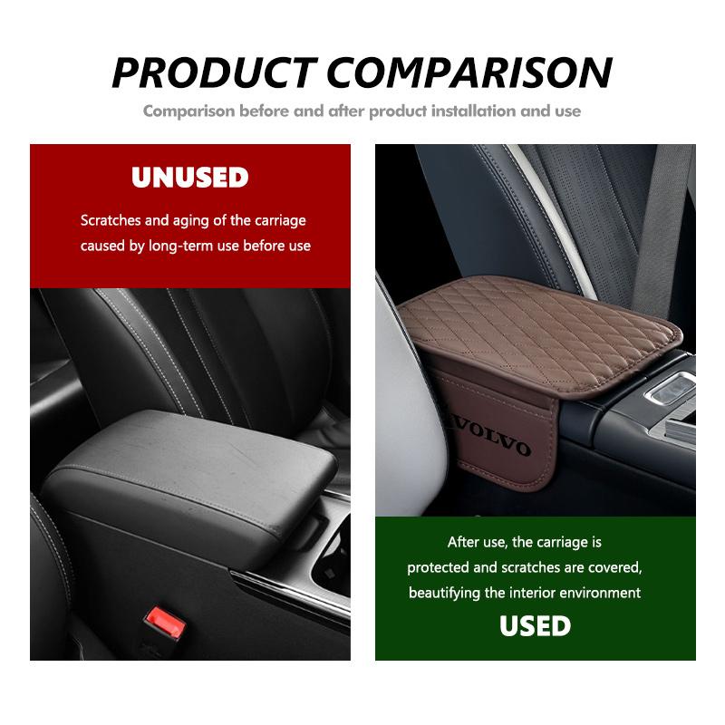 Car Armrest Box Protective Cover Leather Center Console Storage Pad For Volvo S60 S80 S90 C30 XC40 XC60 XC70 XC90 V40 V60 V90 T6