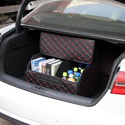 Foldable Car Storage Box PU Leather with Non-woven Fabric Waterproof Automobiles Stowing Tidying Boxes Car Interior Accessories