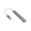USB Hub USB3.0 Type-C Bus Powered 4 Ports 4in1 Expansion Lightweight Compact Slim Gray