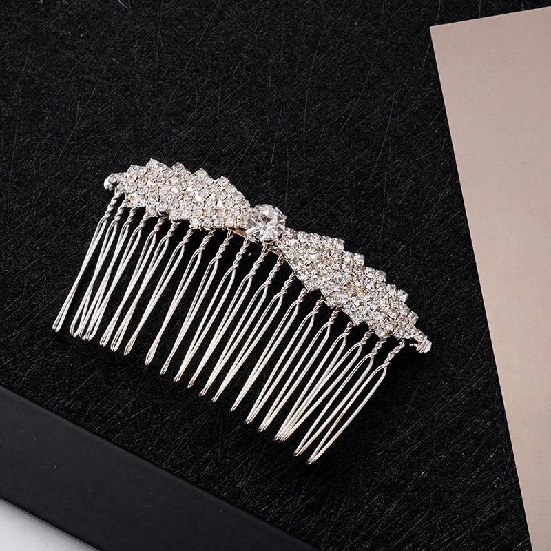 Rhinestones Insert Comb Clip Pearl Tiaras Women Miraculous Crystal Hair Clip Girl Party Hair Jewelry Wedding Hair Accessories