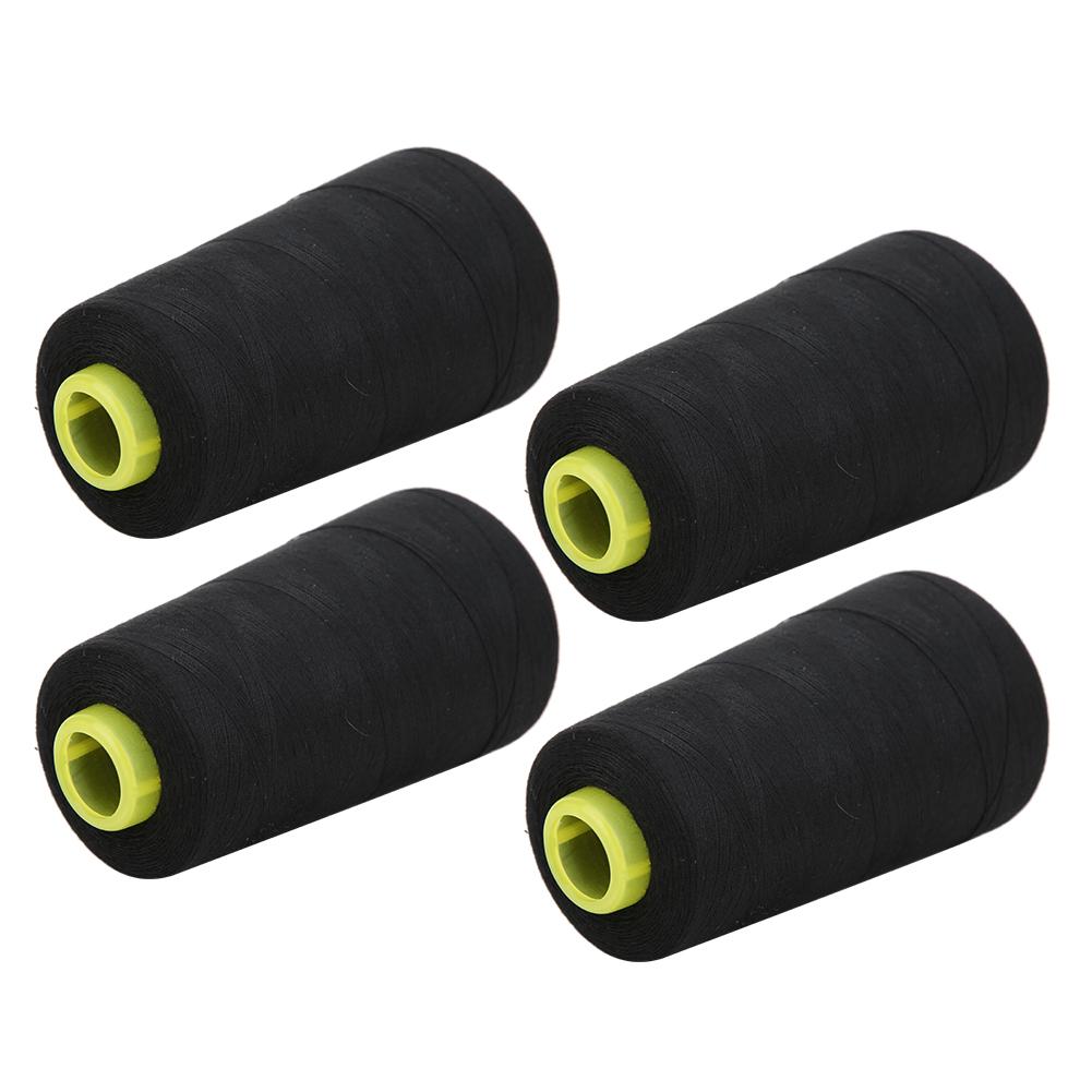 4PCS High Grade Polyester Thrd Sewing NaMachine Accessories Needle Thrd 3000 Yards for Clothes(Black )