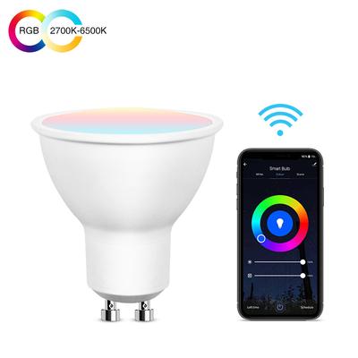 Smart GU10 Wi-Fi Bulbs Works with Alexa and Google Assistant, APP/Voice Control, 5W RGBCW Color Changing, for Track Lighting