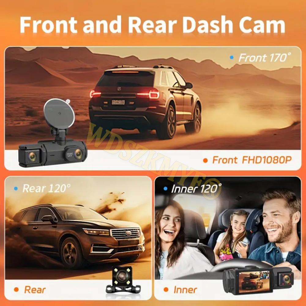 WIFI APP Dash Cam for Car 2/3 Channel Front Rear Camera 1080P Video Recorder Dashcam Black Box Car DVR Optional Rear View Camera
