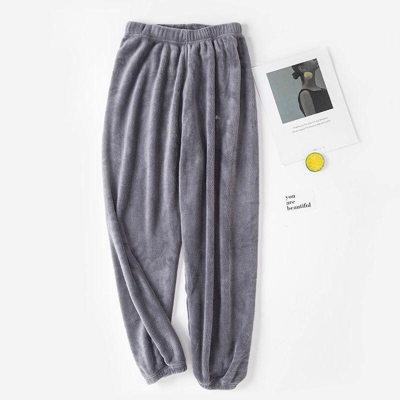 

Удобные и дышащие мужские фланелевые пижамные брюки однотонной расцветки, стильные и универсальные one size серый