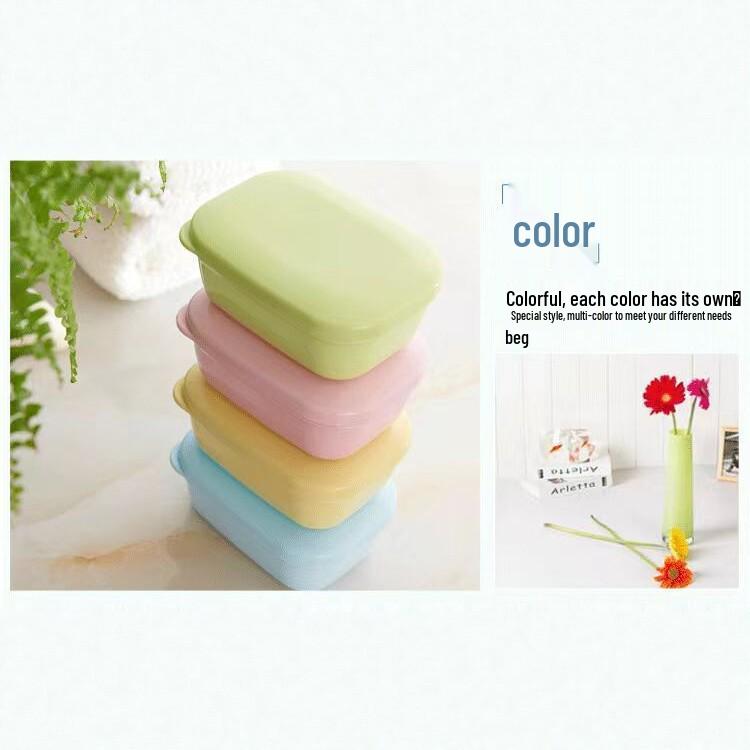 Double-Layer Leak-Proof Soap Dish with Lid - Portable Travel Soap Box for Bathroom