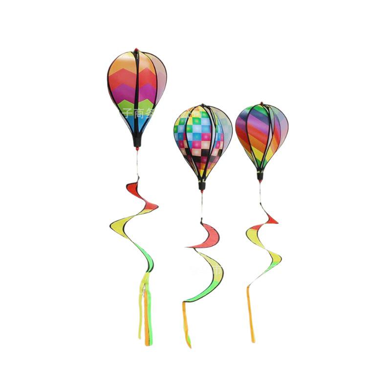 Rainbow Hot Air Balloon Garden Wind Spinner Ornament