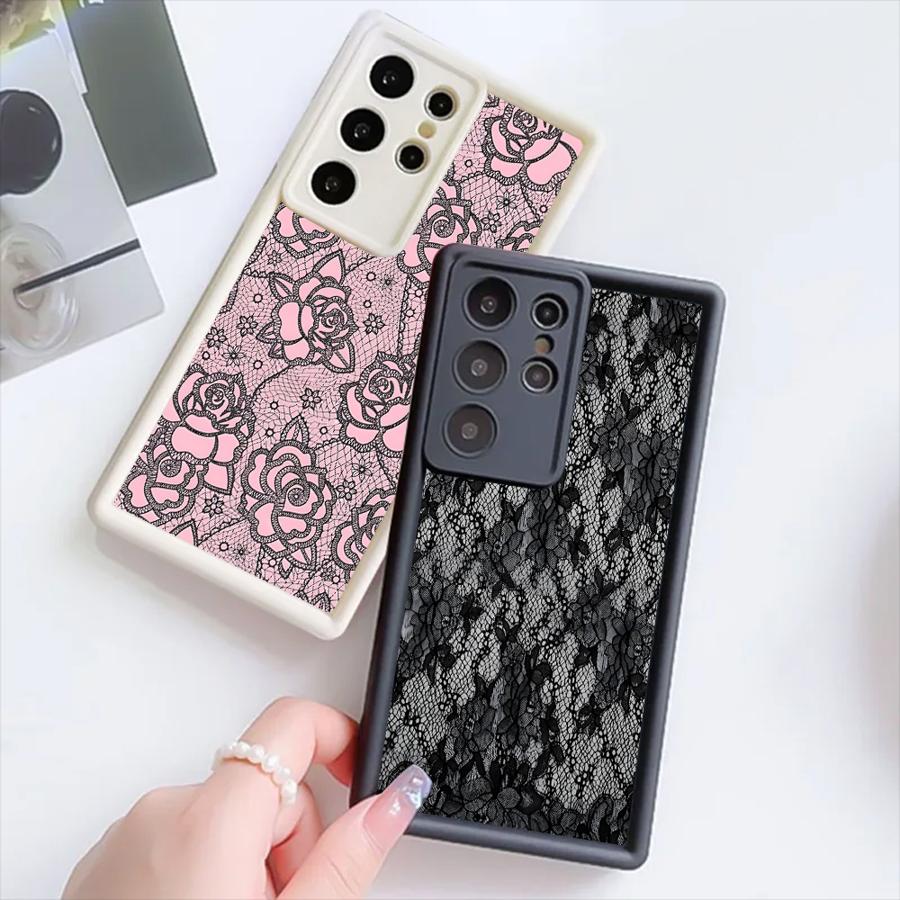 Coque de téléphone motif dentelle créative pour Samsung Galaxy S26 Ultra S22 S24Ultra S23 FE S25 S25 Edge S21 S20FE S24 Plus