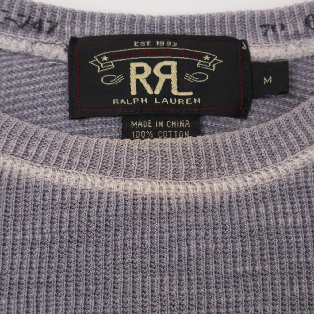 RRL Gray Cotton Thermal Long-sleeved T-shirt Tops M grayUsed