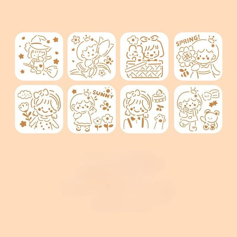 6 Stück/Set Florale Schmetterlings-Schablonenvorlagen für Scrapbook Wand Kleines Kreatives Design DIY Deko-Schablonen zum Malen und Dekorieren