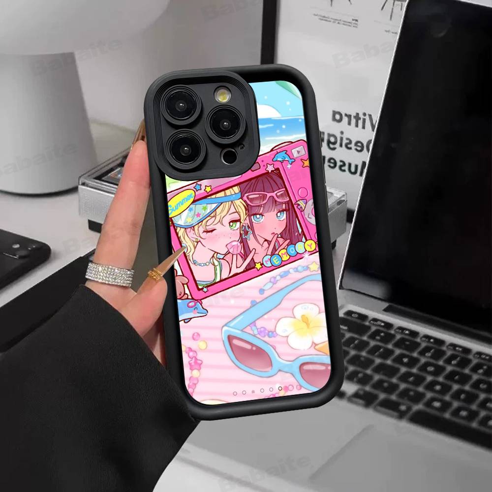 Fashion Gyaru Gyaru Gril Phone Case For IPhone 11 12 13 16 15 17 14 Pro Max Soft Funda Silicone Cover