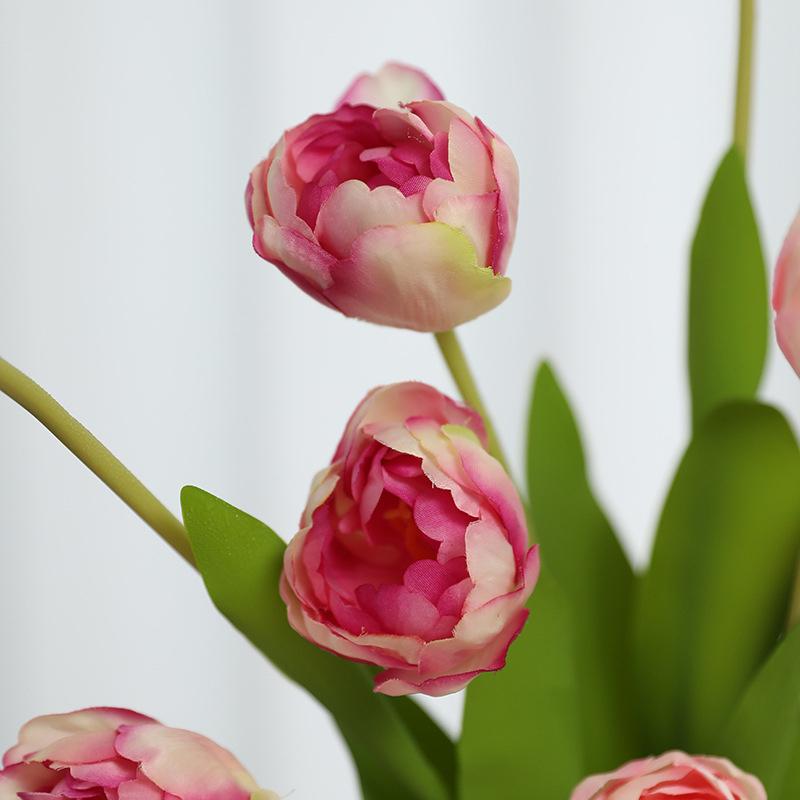 Simulation 3 Silk Tulips Home Living Room Dining Table Wedding Halloween Decoration Artificial Flowers Fake Flowers Fake Plants