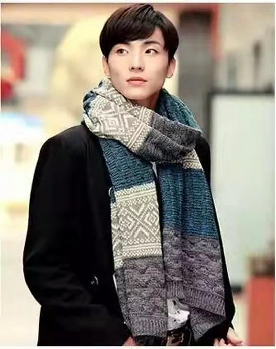 

Осенне-зимний шарф смешанных цветов крупной вязки - Модный, универсальный средней длины утеплитель для шеи для мужчин и студентов Above 175cm