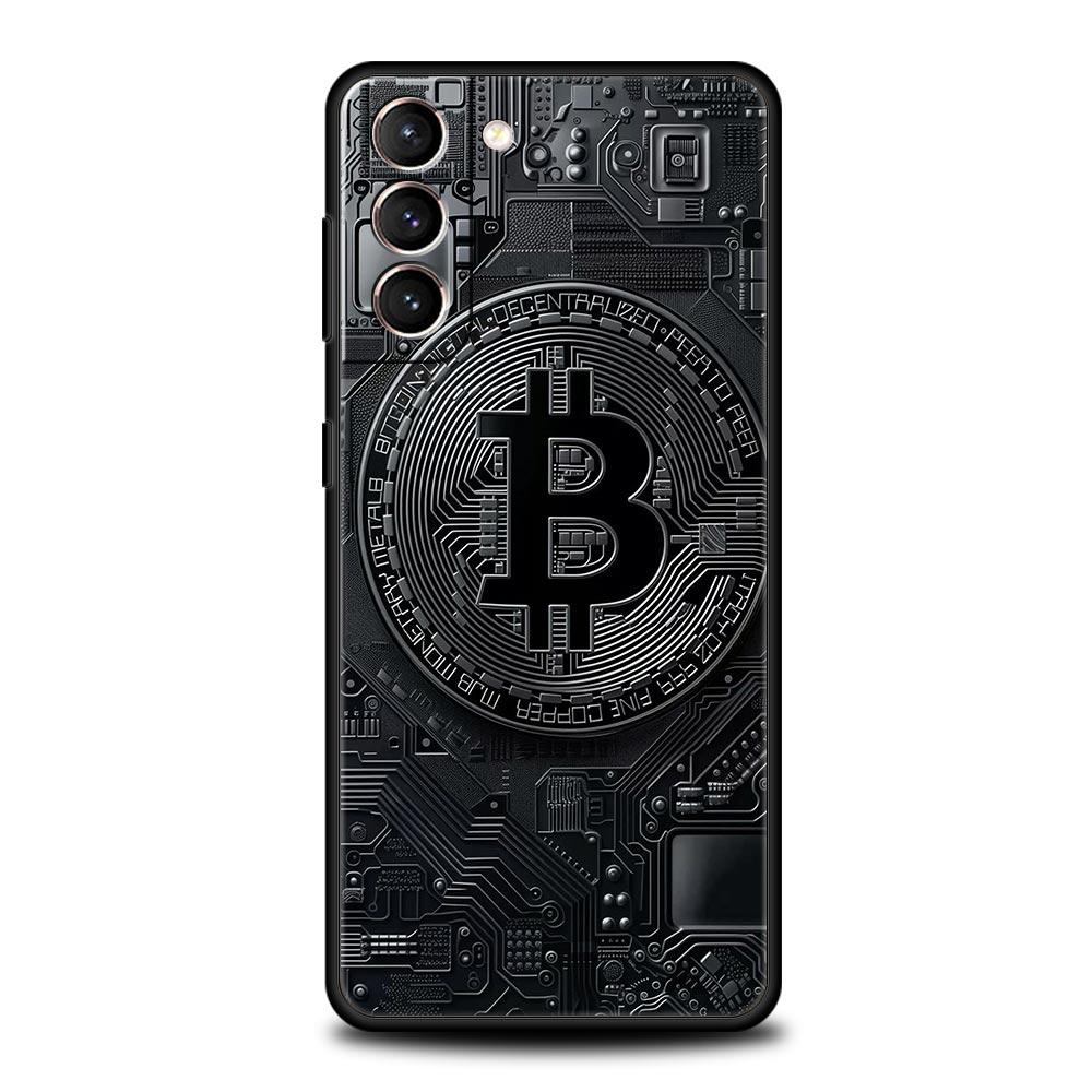 Luxus Bitcoin B Handyhülle für Samsung Galaxy S25 Edge S24 S23 S22 S21 Ultra S20 FE 5G S10 S10E S9 Plus Weiche TPU-Abdeckung