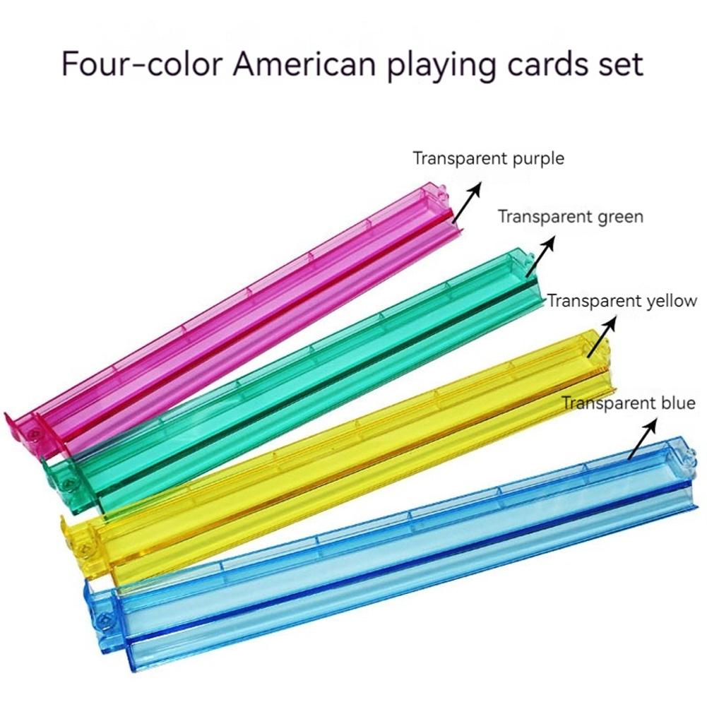 

4/8 шт. Подставка для маджонга со встроенным пушером Прозрачная акриловая подставка для маджонга 4 цвета Комбо подставка и пушер для маджонга Аксессуары для маджонга