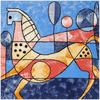 New 130cm Cartoon Horse Print 100% Silk Scarf Brand Square Scarf Fashion Design Women Shawl Bandana Kerchief Scarves