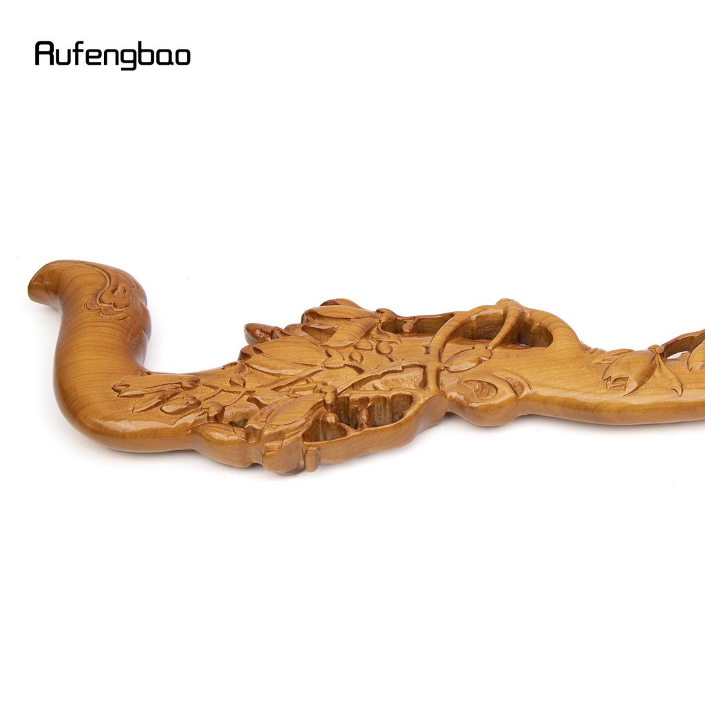 Yellow Flower Wooden Single Joint Fashion Wood Stick Decorative Cospaly Cane Halloween Crutch Wand Crosier 95cm