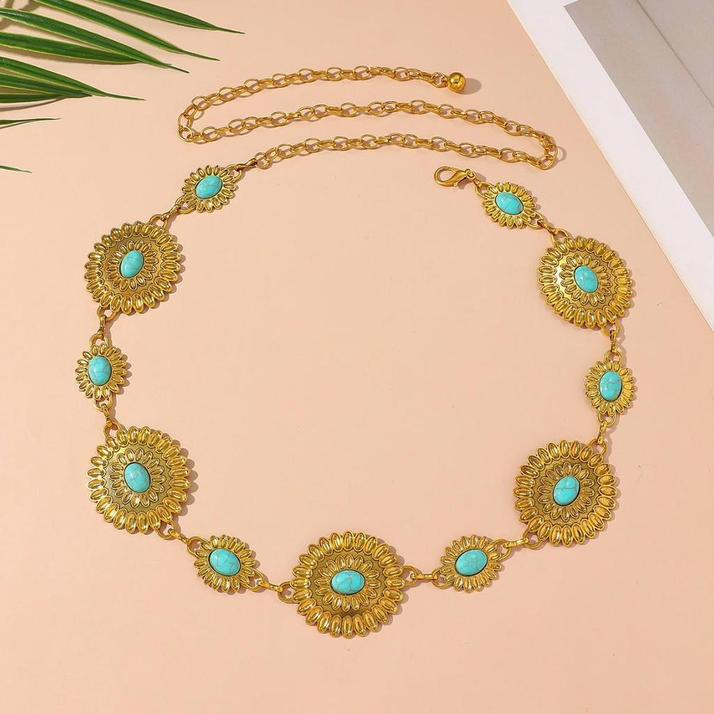 Bohemian Retro Metal Waist Chain for Women - Ethnic Style Body Jewelry