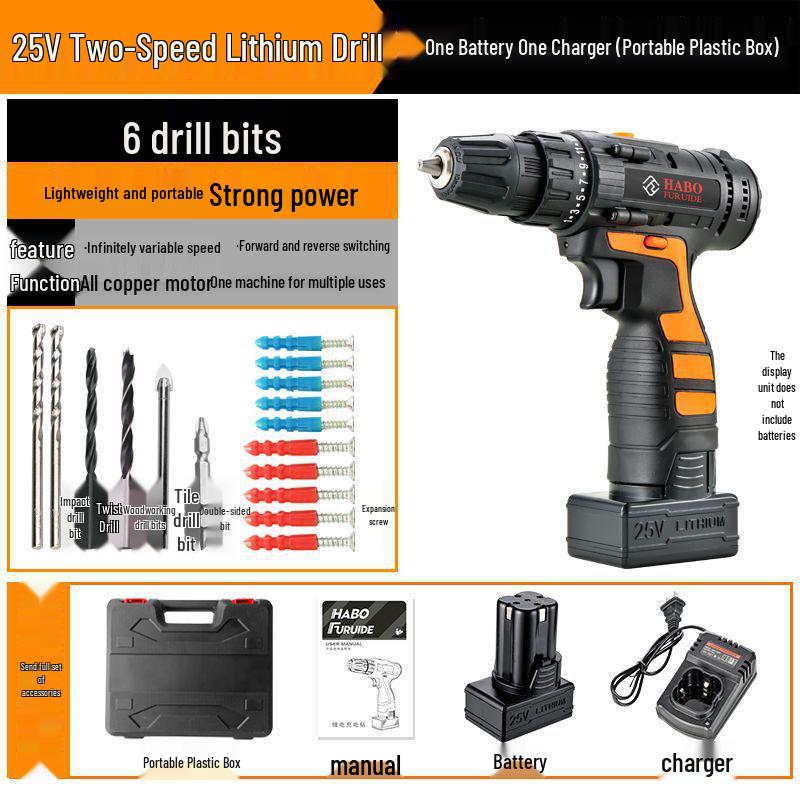 Rechargeable Multifunction Electric Drill & Impact Screwdriver Set