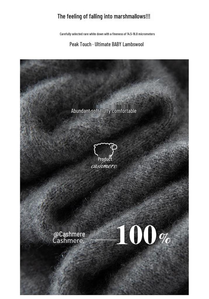 2026 A/W Women's Pure Cashmere Color Block Round Neck Two-Piece Knit Pullover Sweater