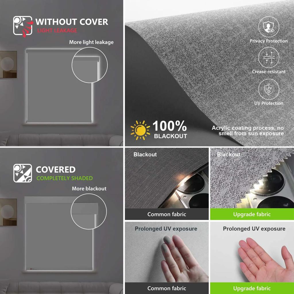 2025New Style Design 100%Blackout Fabric Can Connect Wifi Google Motorized Roller Blinds For Windows