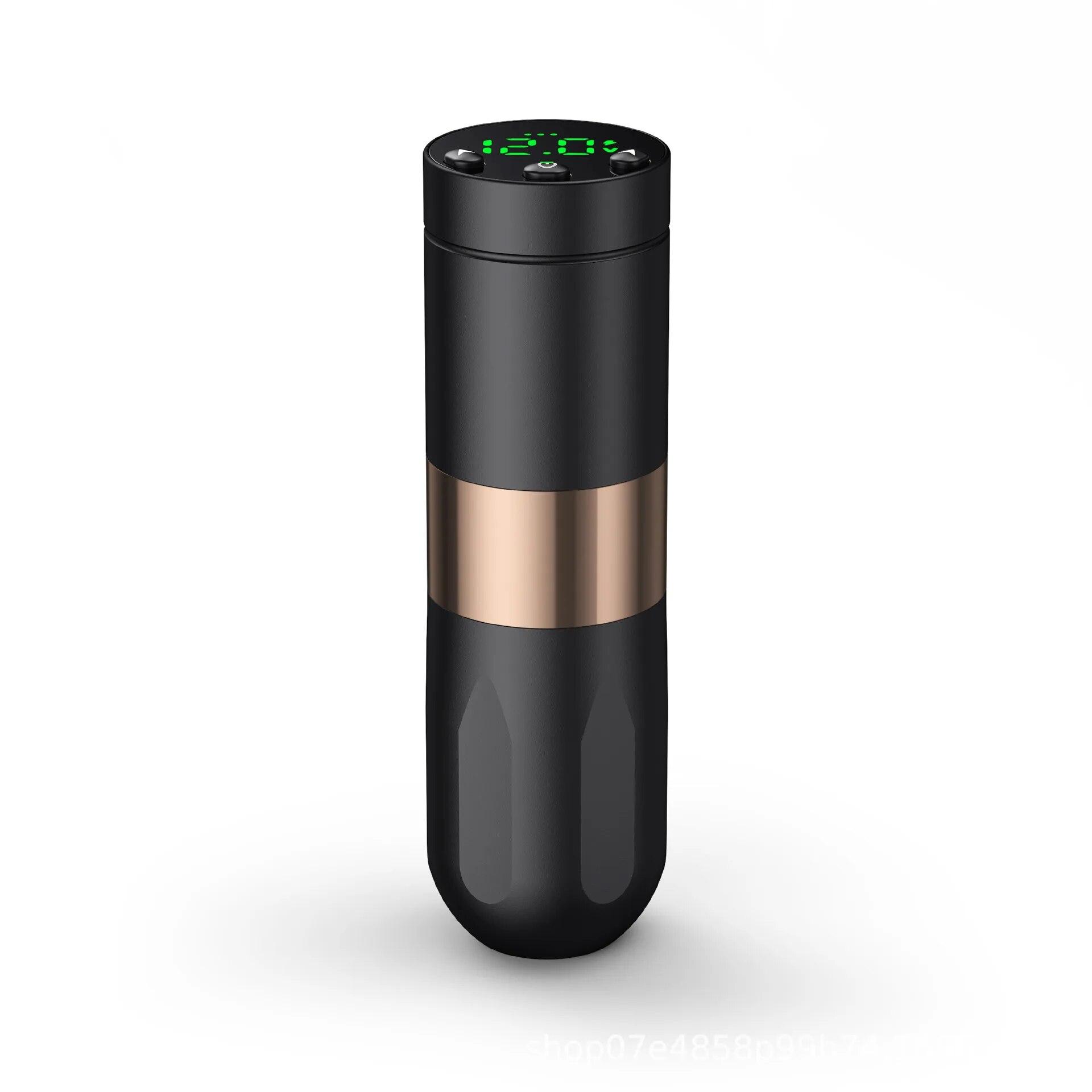 

Беспроводная тату-машинка со светодиодным цифровым дисплеем, аккумулятор 1500 мАч, картридж для тату-ручки, инструменты для перманентного макияжа золотой