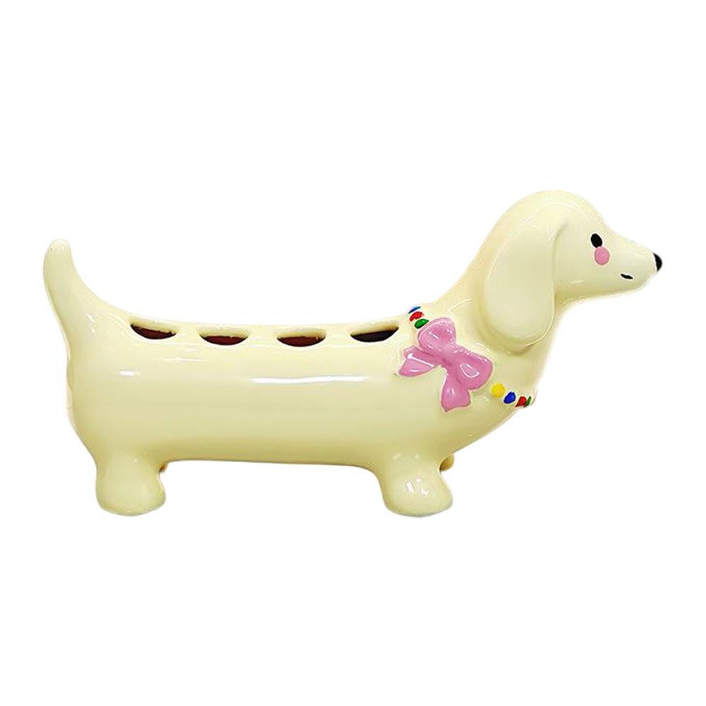 

Dachshund Ceramic Toothbrush Holder Storage Rack Bathroom Sink Washstand Toothbrush Base Bathroom Decoration