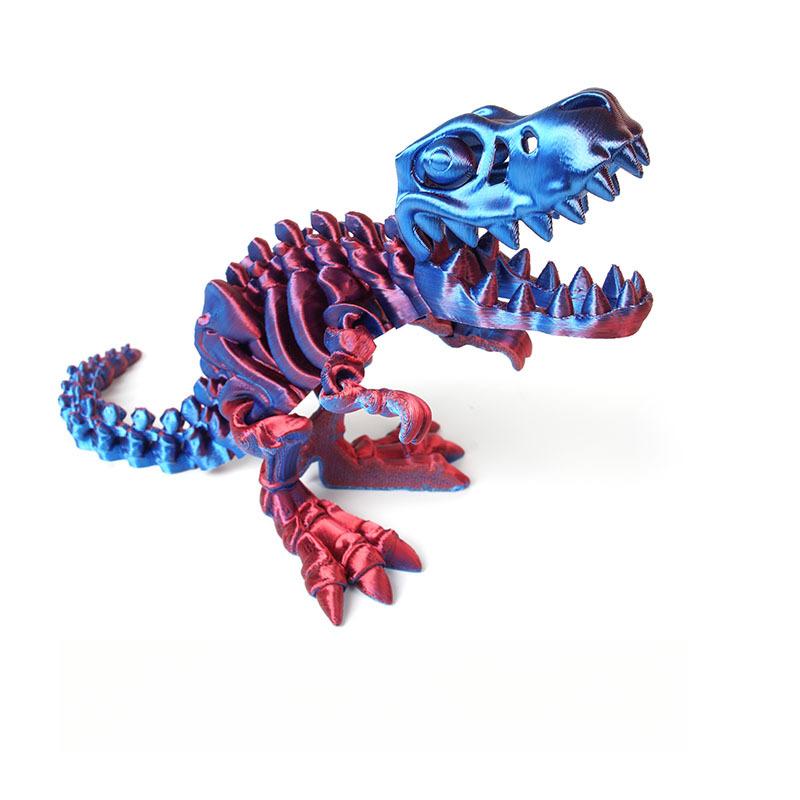 3D Printed Dragon Funny Crafts Model Decoration Fidget Toy Rotatable Tyrannosaurus Rex Skeleton Dinosaur Gift for Kids Birthdays