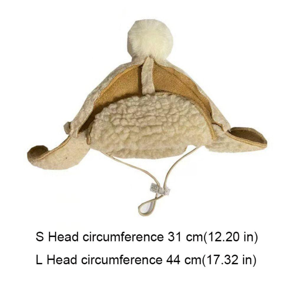 Warm Cat Flying Hat Lamb Fur Windproof Dog Cap Fashion Fluffy Dog Hat  Outdoor Activities