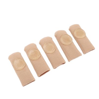 5pcs Toe Protector Reduce Soreness SEBS Closed Soft Toe Surface Fabric Sleeve Protectors Skin Color S 0.6 X 2.4in